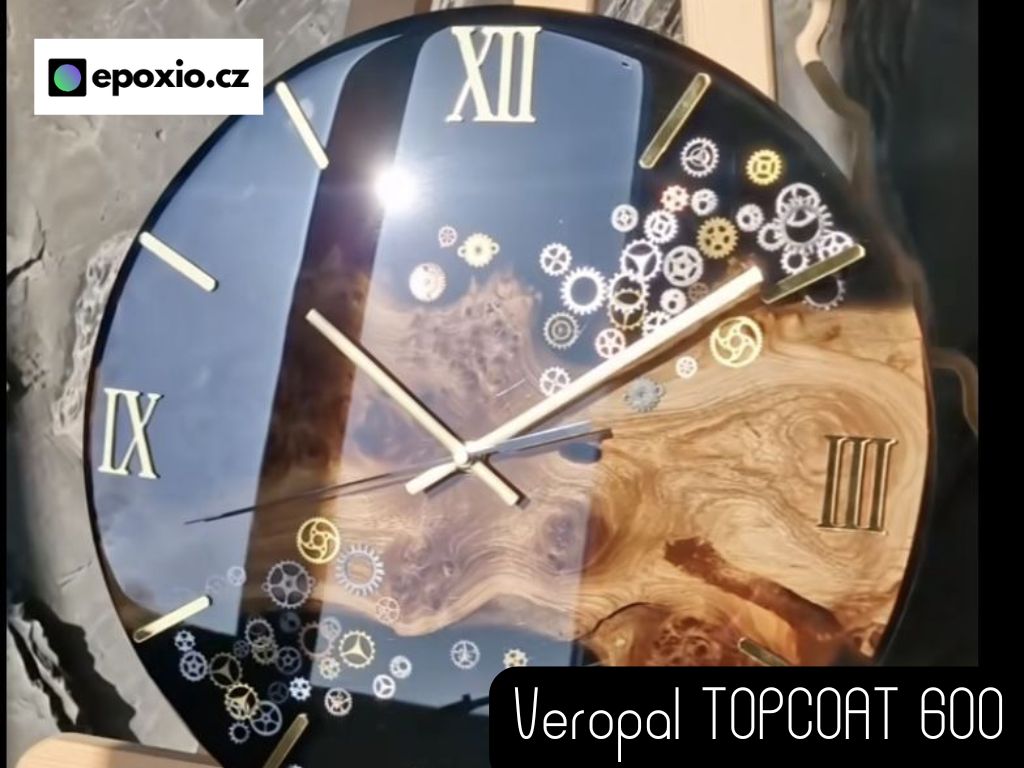krásné epoxidové hodiny s Veropal TOPCOAT 600